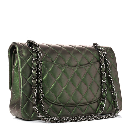 Chanel Iridescent Lambskin Quilted Medium Double Flap Green 2 of 11