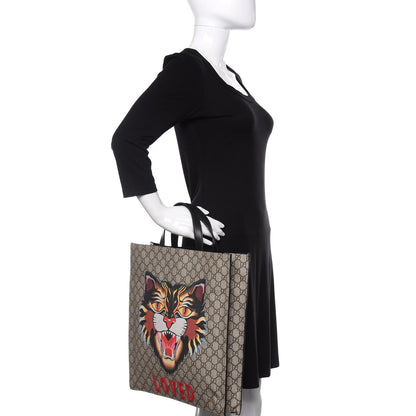 Gucci GG Supreme Monogram Angry Cat Vertical Tote 3 of 11