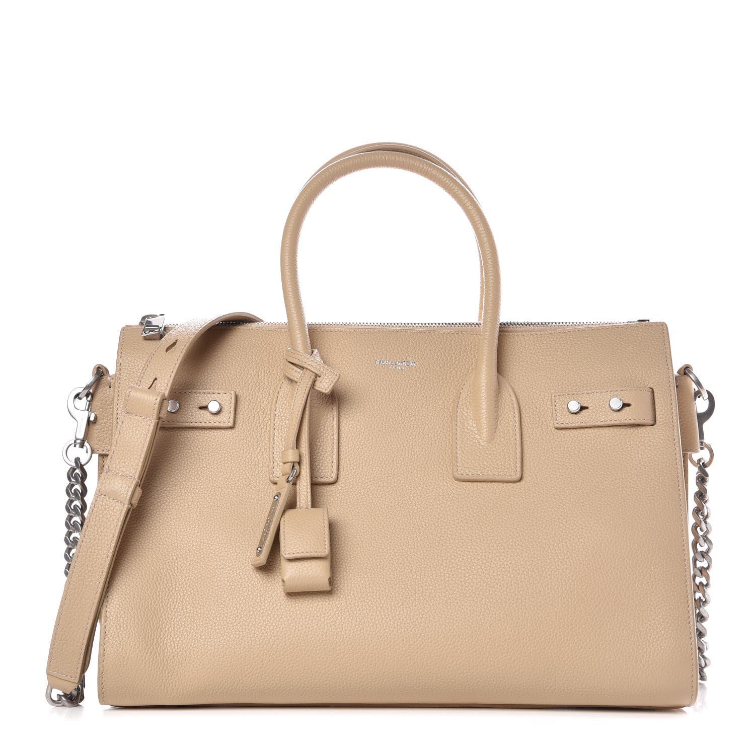 Saint Laurent Grained Calfskin Small Souple Sac De Jour Dark Beige 1 of 10