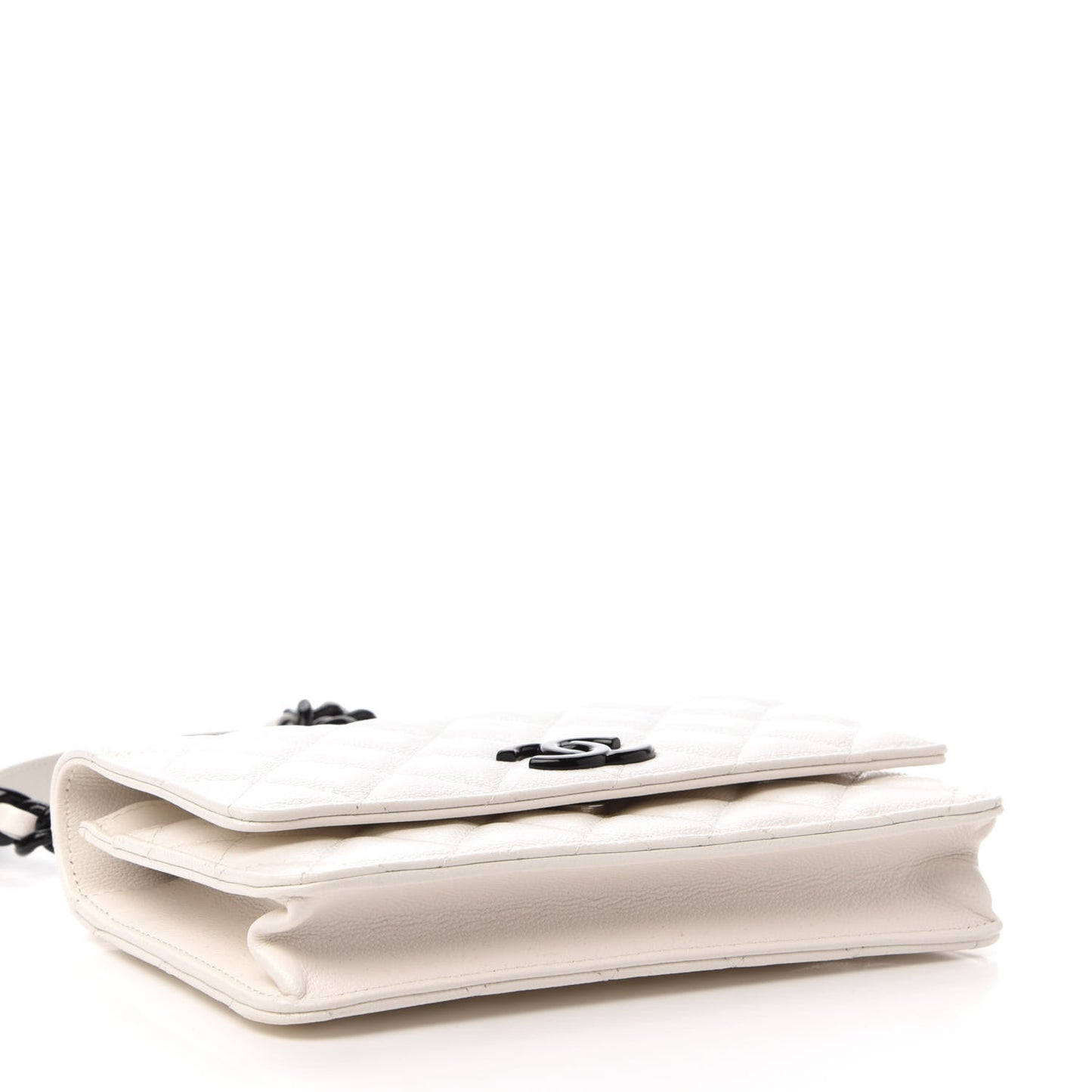 Caviar Quilted My Everything Wallet On Chain WOC White