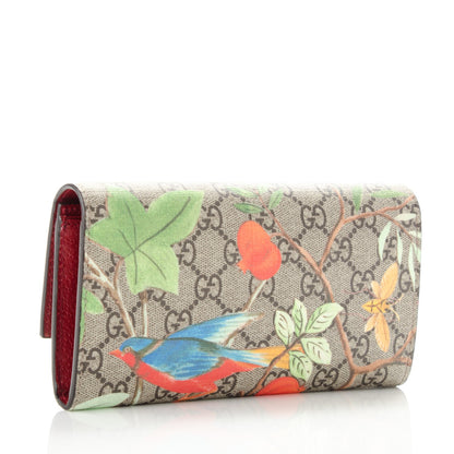 Gucci GG Supreme Monogram Tian Continental Wallet Beige Multicolor Red 3 of 7