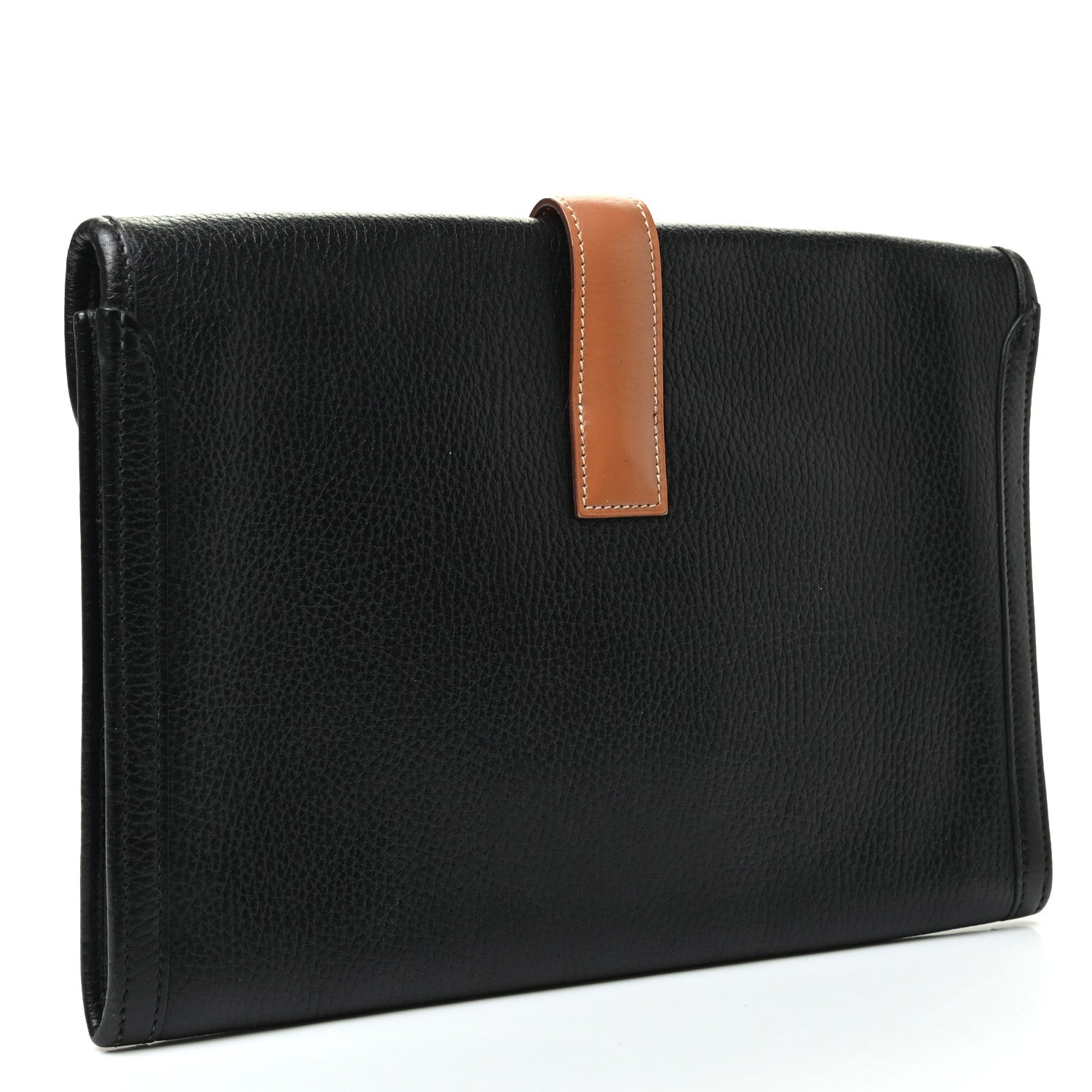 Hermes Togo Swift Jige PM Clutch Black Gold 3 of 8