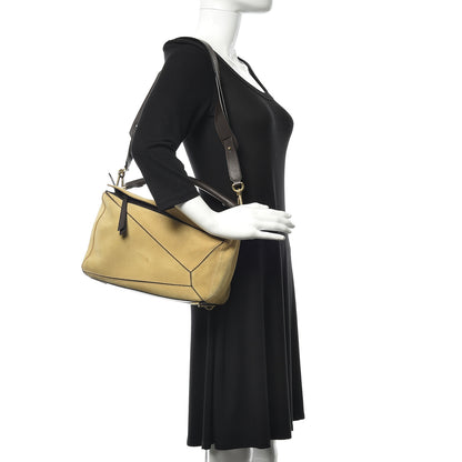 Loewe Suede Medium Puzzle Bag Gold 2 of 16