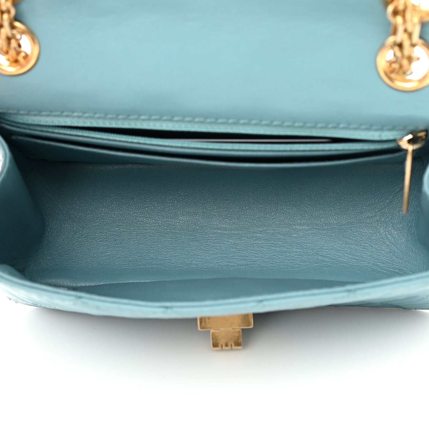 Aged Calfskin Quilted 2.55 Reissue Mini Flap Blue