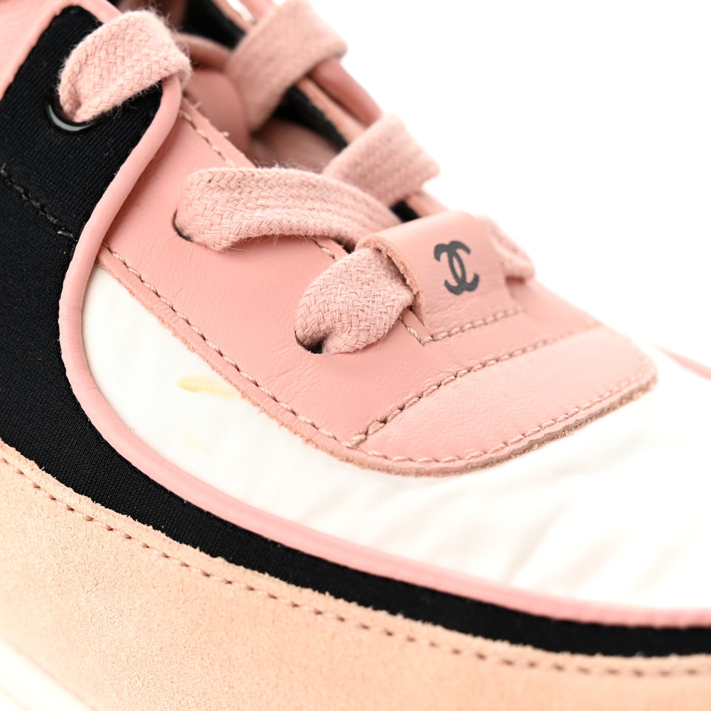 Nylon Lambskin Suede Calfskin CC Sneakers 41 Pink