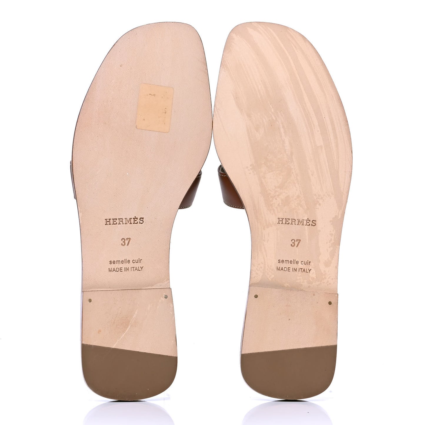 Box Calfskin Oran Sandals 37 Gold