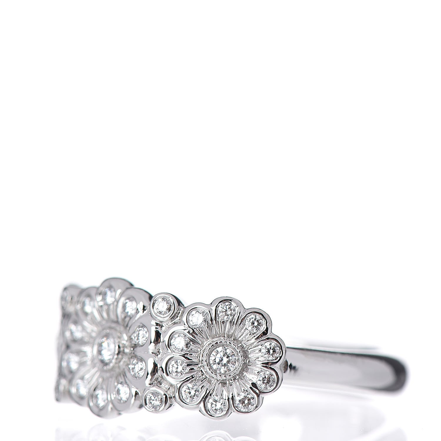 Tiffany Platinum Diamond Three Flower Ring 50 5.5 3 of 6