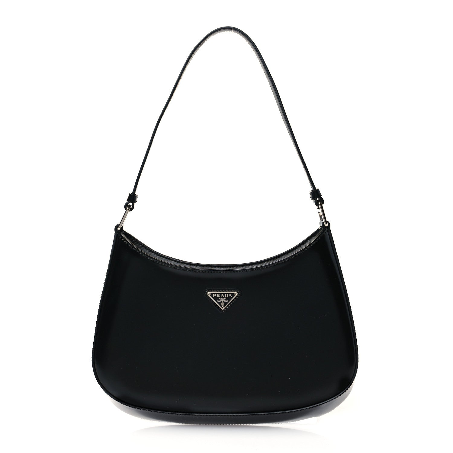 Prada Spazzolato Cleo Shoulder Bag Black 1 of 8