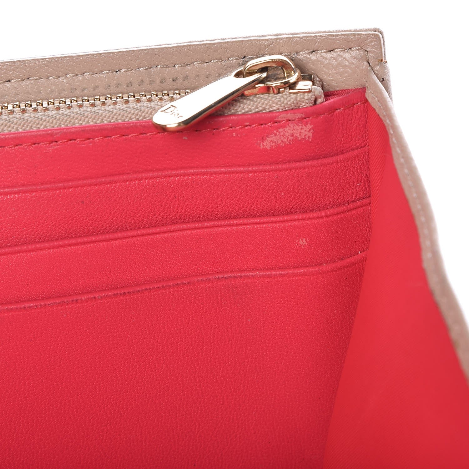 Christian Dior Lambskin Cannage Miss Dior Promenade Chain Wallet Beige 17 of 17