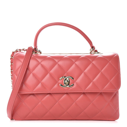 Chanel Lambskin Quilted Medium Trendy CC Flap Dual Handle Bag Bright Pink 1 of 9