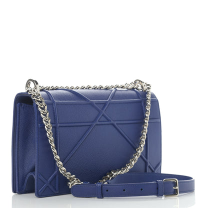 Christian Dior Grained Calfskin Medium Diorama Flap Bag Blue 4 of 13