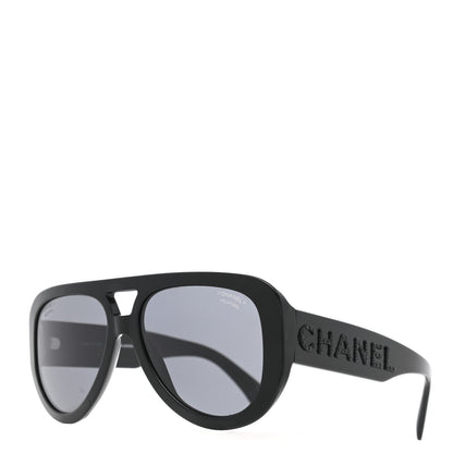 Chanel Resin Polarized Sunglasses 5423-B Black 1 of 8