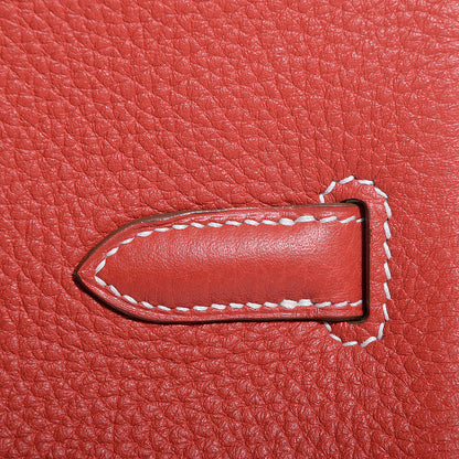 Hermes Togo Eclat Birkin 40 Sanguine and Blanc 6 of 23
