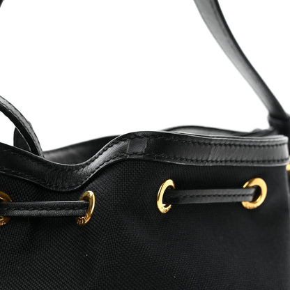 Prada Jacquard Logo Mini Bucket Crossbody Bag Black 14 of 15