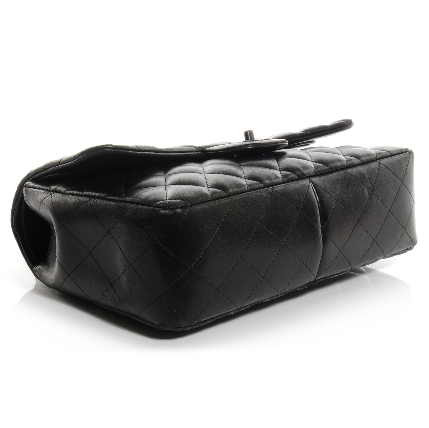 Lambskin Quilted Jumbo Double Flap So Black