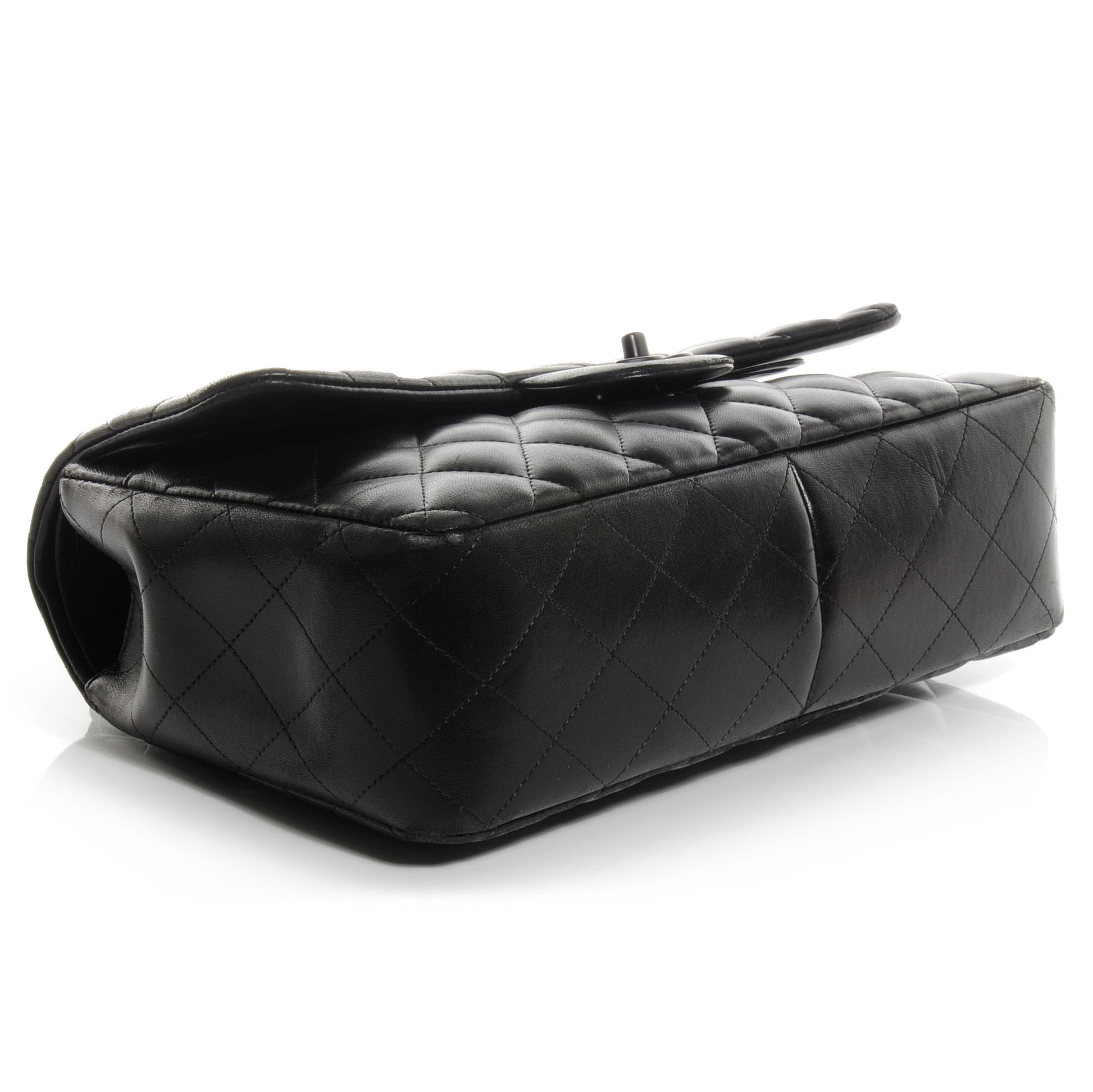 Chanel Lambskin Quilted Jumbo Double Flap So Black 4 of 10