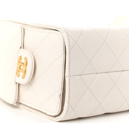Chanel Caviar Quilted Mini Chanel 25 Handbag White 9 of 11
