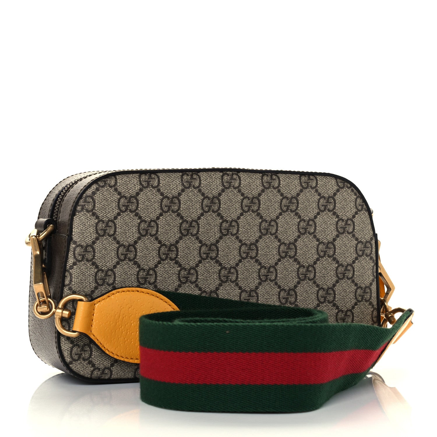Gucci GG Supreme Monogram Web Neo Vintage Shoulder Bag Beige New Acero Crop 3 of 12