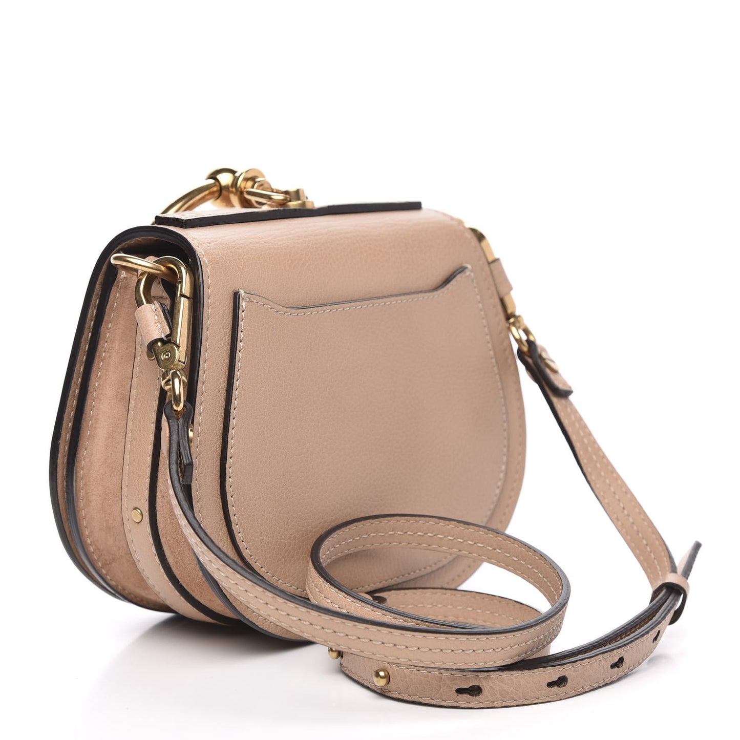 Calfskin Suede Small Nile Bracelet Bag Biscotti Beige