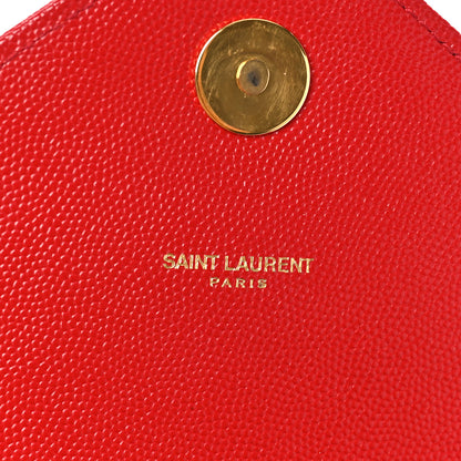 Saint Laurent Grain De Poudre Matelasse Chevron Large Monogram Satchel Lipstick Red 7 of 9