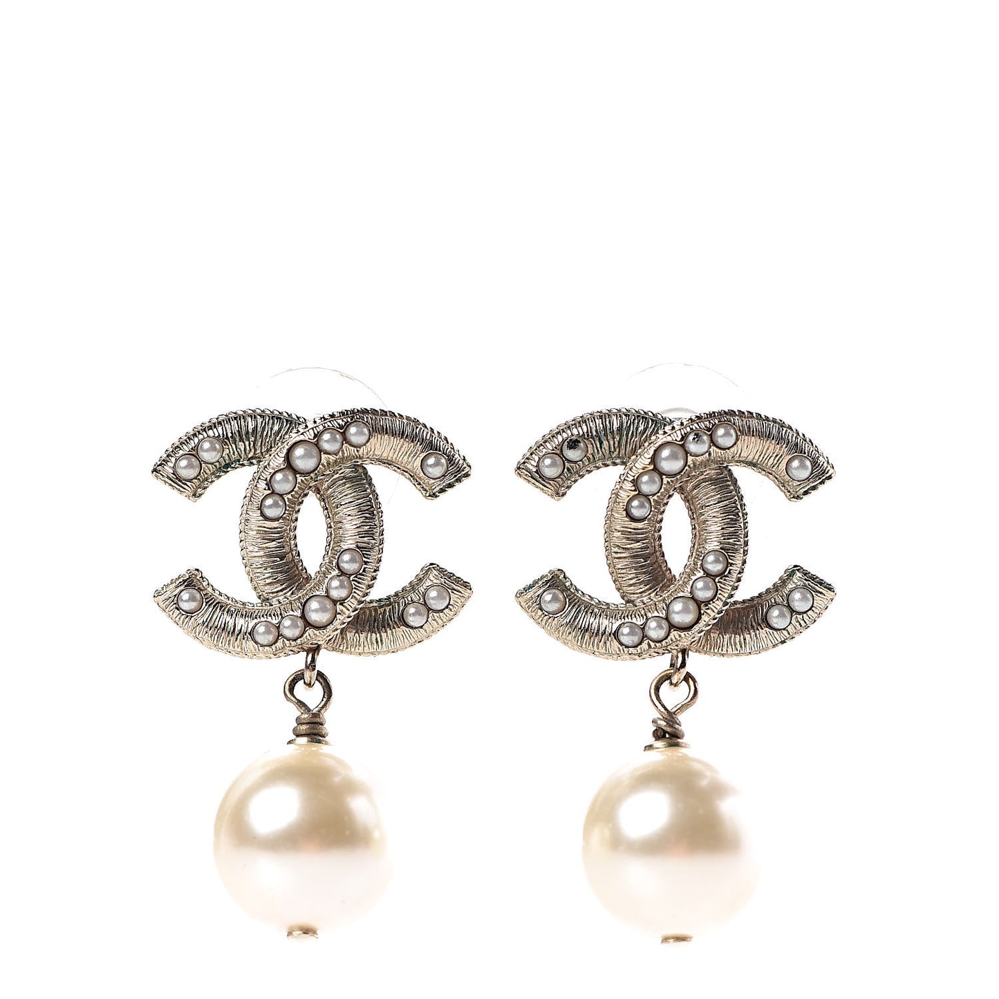 Pearl CC Drop Earrings Gold