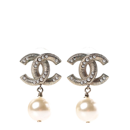 Chanel Pearl CC Drop Earrings Gold 1 of 9