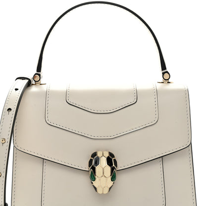 Bulgari Calfskin Serpenti Forever Top Handle White 8 of 10