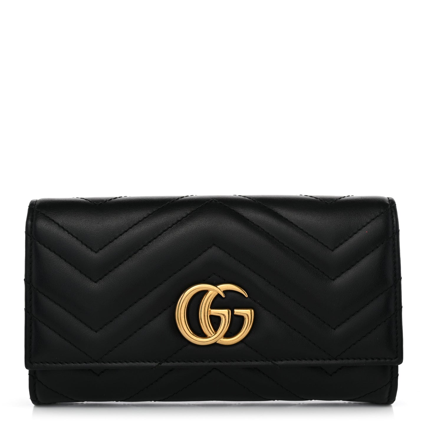 Calfskin Matelasse GG Marmont Continental Wallet Black