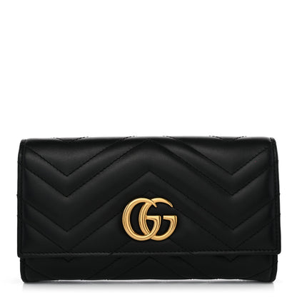 Gucci Calfskin Matelasse GG Marmont Continental Wallet Black 1 of 8