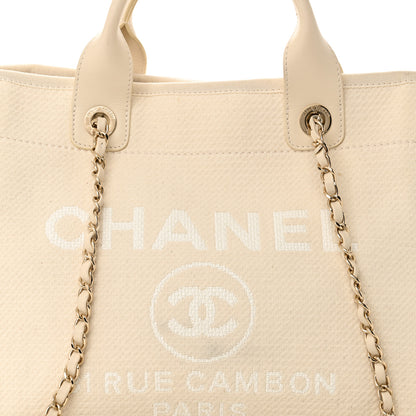Chanel Mixed Fibers Medium Deauville Tote White 9 of 11