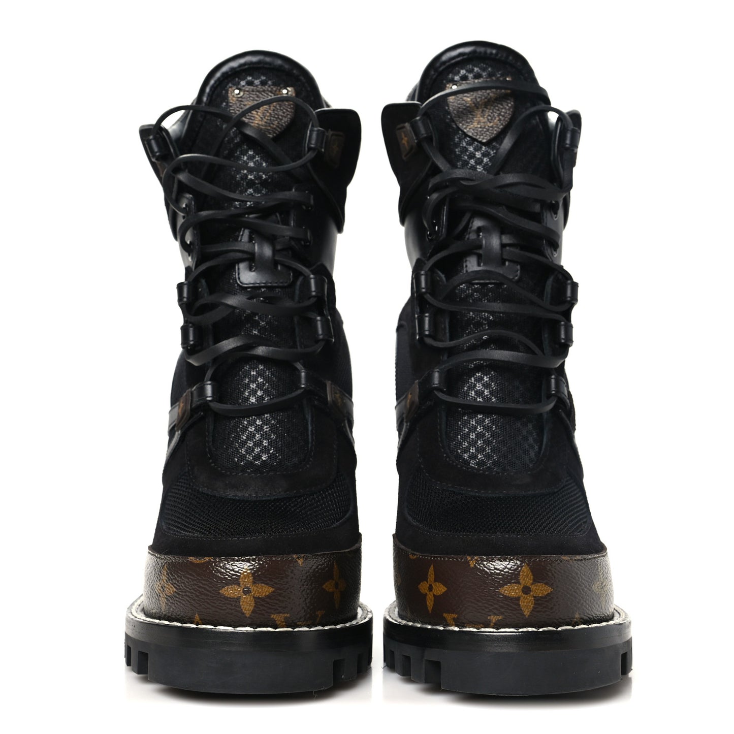 Suede Calfskin Monogram Star Trail Ankle Boots 41 Black