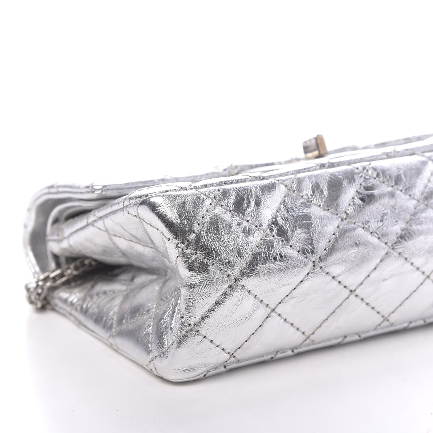 Chanel Metallic Aged Calfskin Quilted 2.55 Reissue 224 Flap Silver 8 of 11