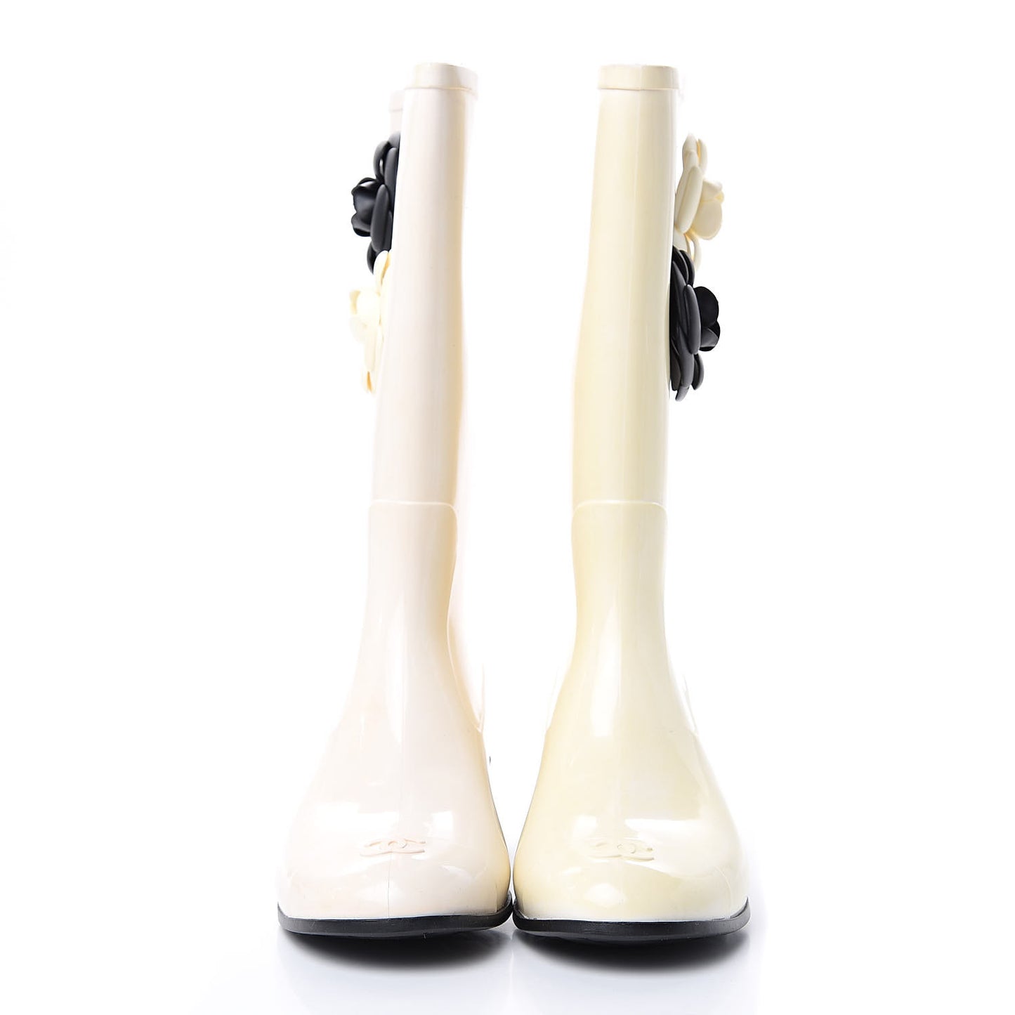 Rubber Camellia Rain Boots 40 Off White