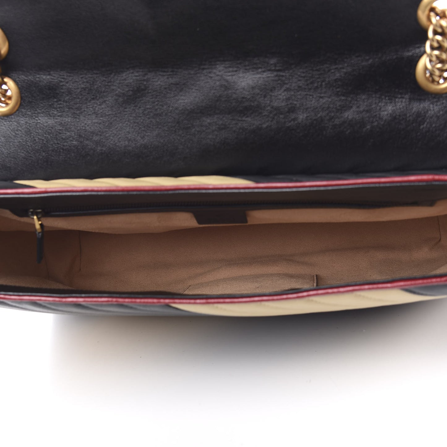 Azalea Calfskin Matelasse Diagonal Patchwork Large Torchon GG Marmont Shoulder Bag Black Beige Romantic Cerise