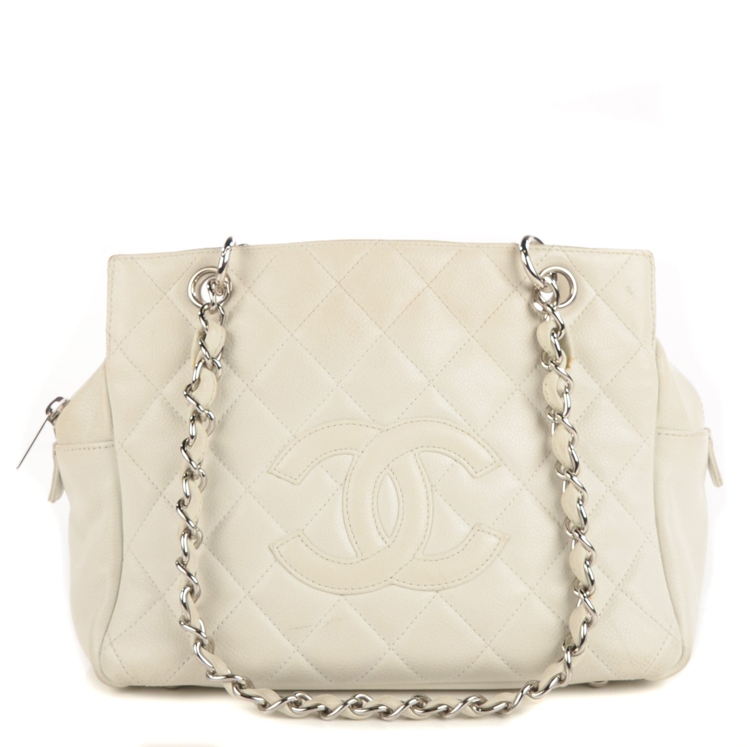 Chanel Caviar Quilted Petit Timeless Tote PTT White 1 of 11