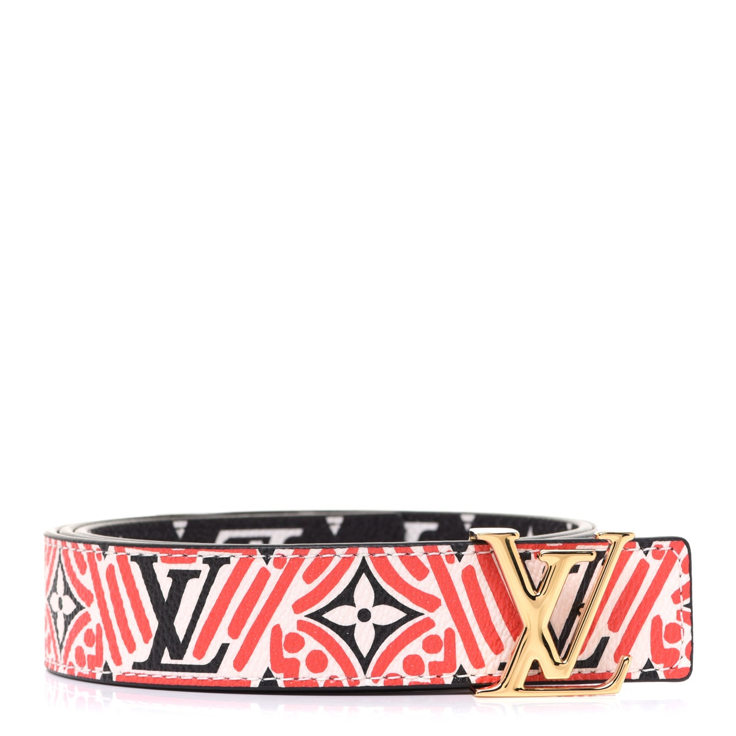 Monogram Crafty 30mm Iconic Reversible Belt 85 34 Red Cream Black