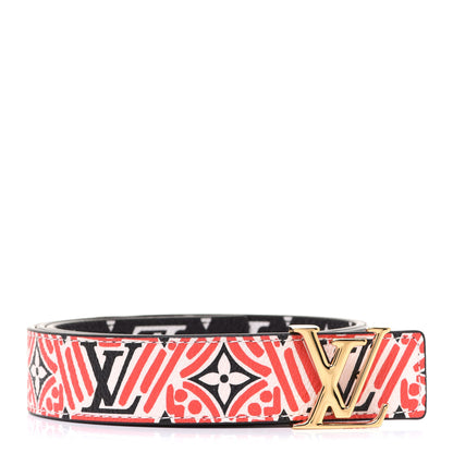 Louis Vuitton Monogram Crafty 30mm Iconic Reversible Belt 85 34 Red Cream Black 1 of 4