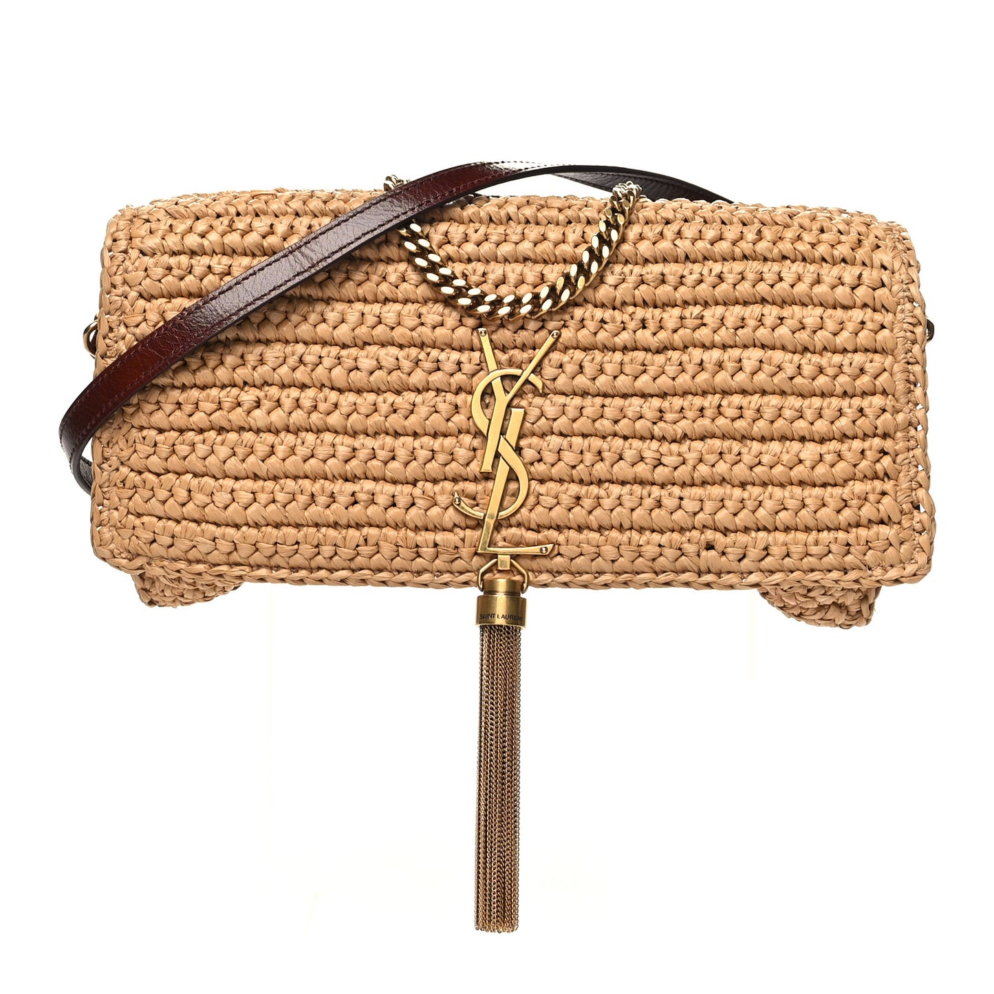 Raffia Monogram Tassel Kate 99 Dark Nude