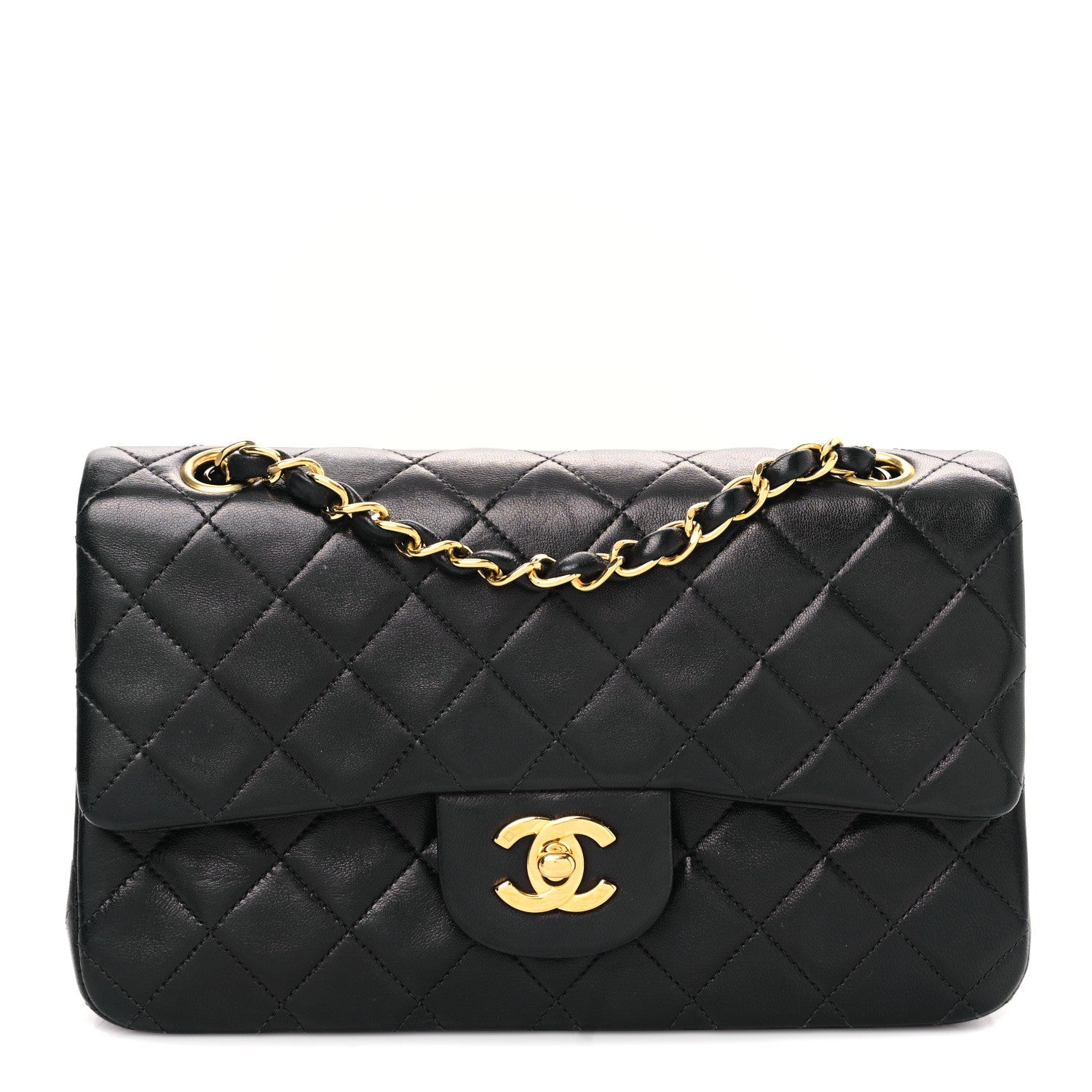 Chanel Lambskin Quilted Small Double Flap Black 1 of 10