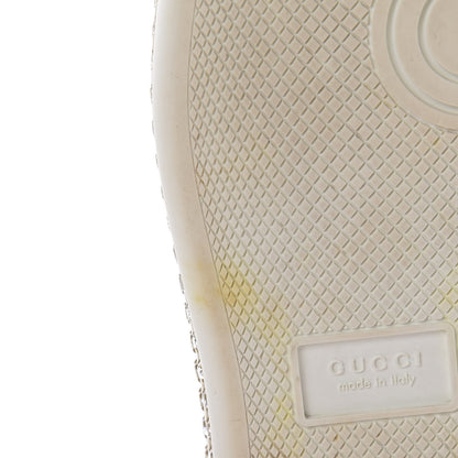 Gucci Calfskin Crystal Web LOVED Embroidered Womens Ace Platform Sneakers 36 White Red Flame Notte 10 of 11