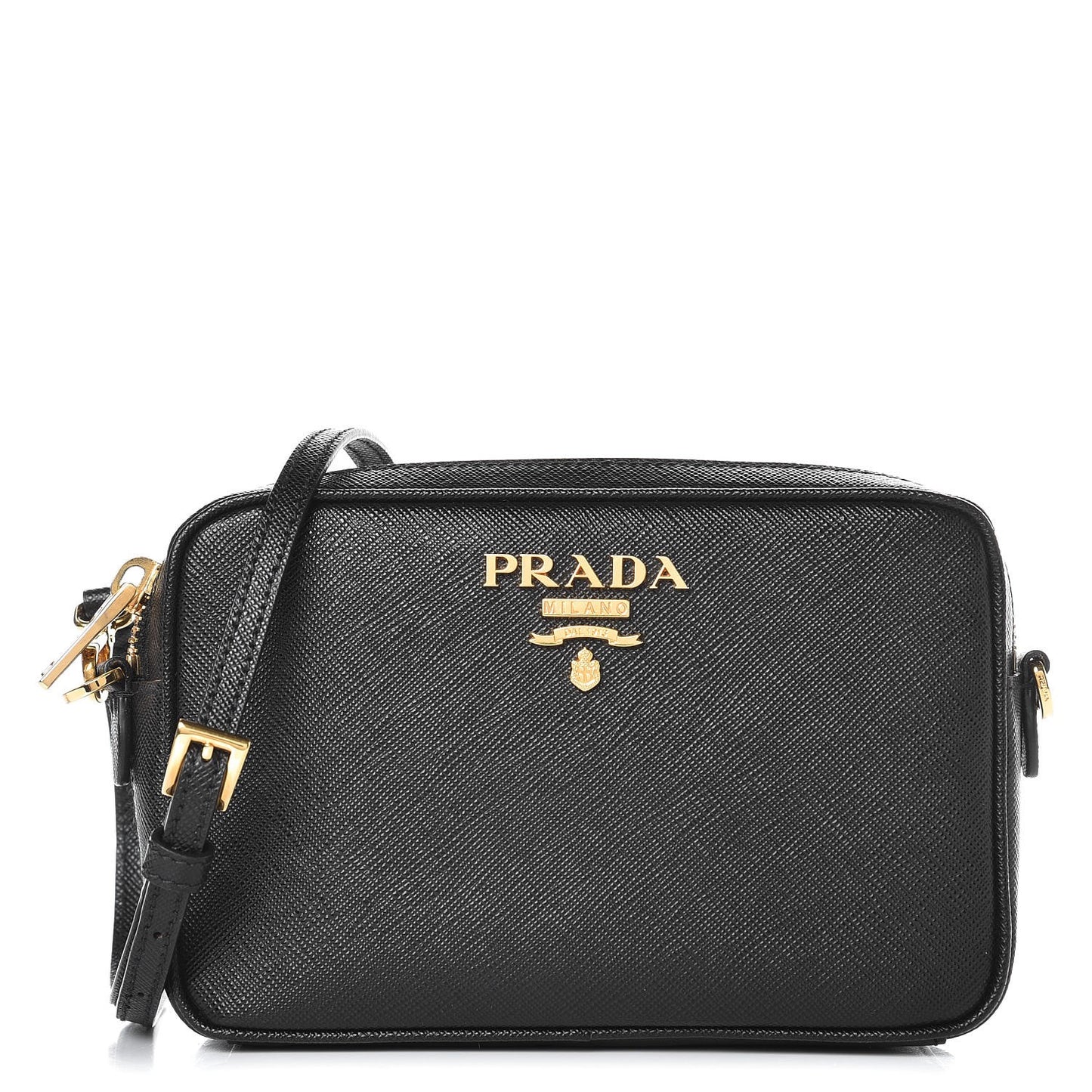 Saffiano Small Camera Crossbody Bag Black