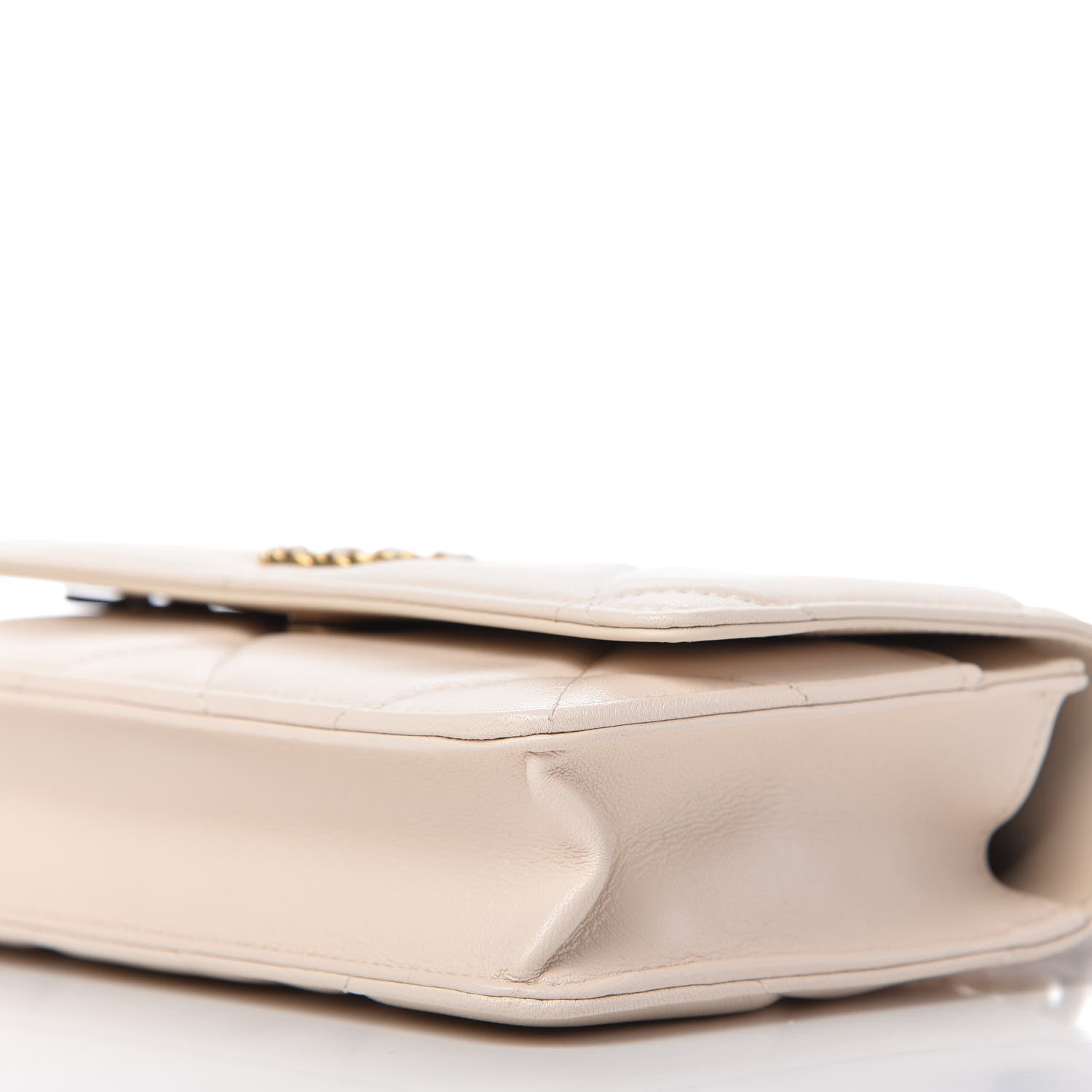 Chanel Goatskin Quilted Chanel 19 Wallet On Chain WOC Light Beige 7 of 12