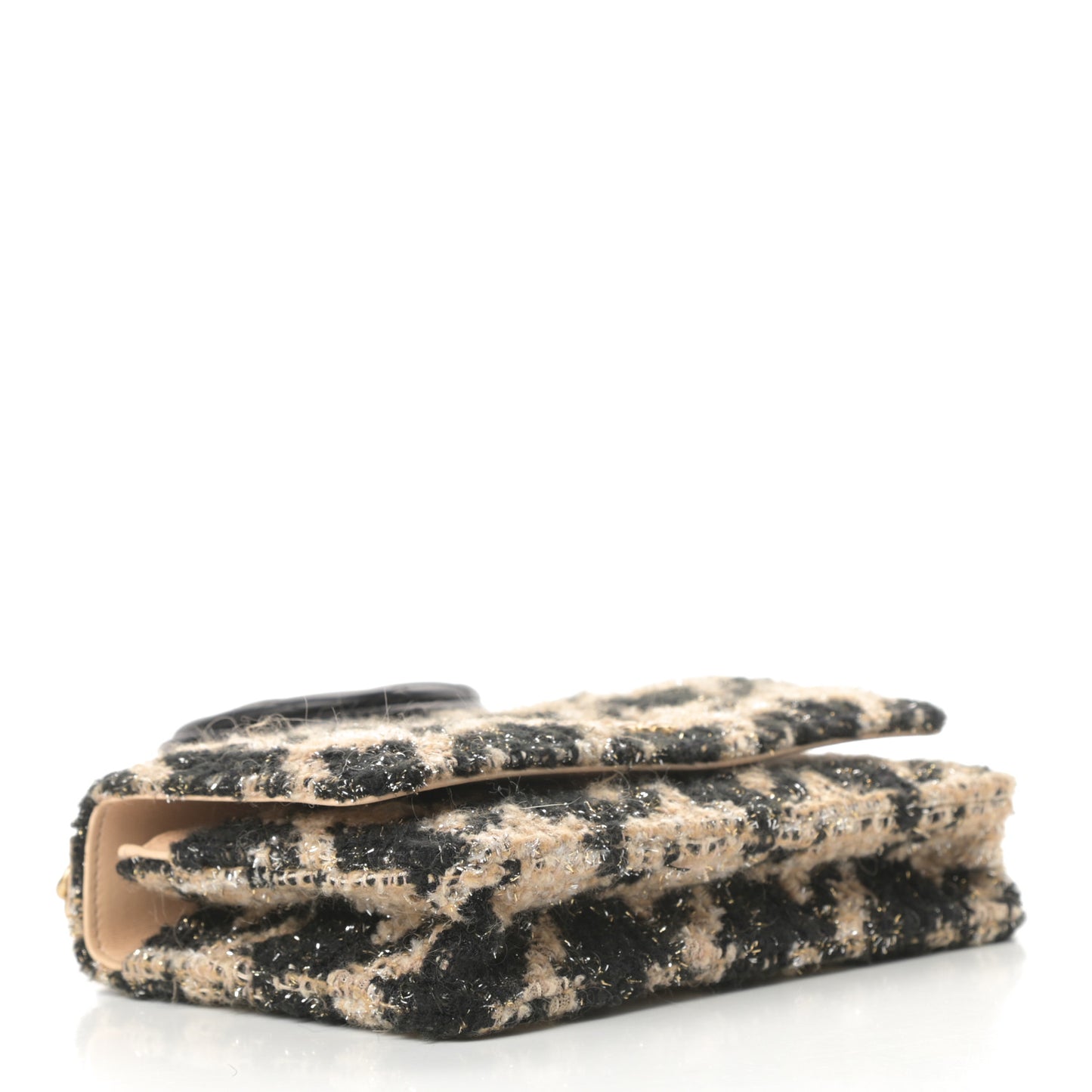 Wool Tweed Lambskin Quilted Chanel 19 Wallet On Chain WOC and Coin Purse Beige Black