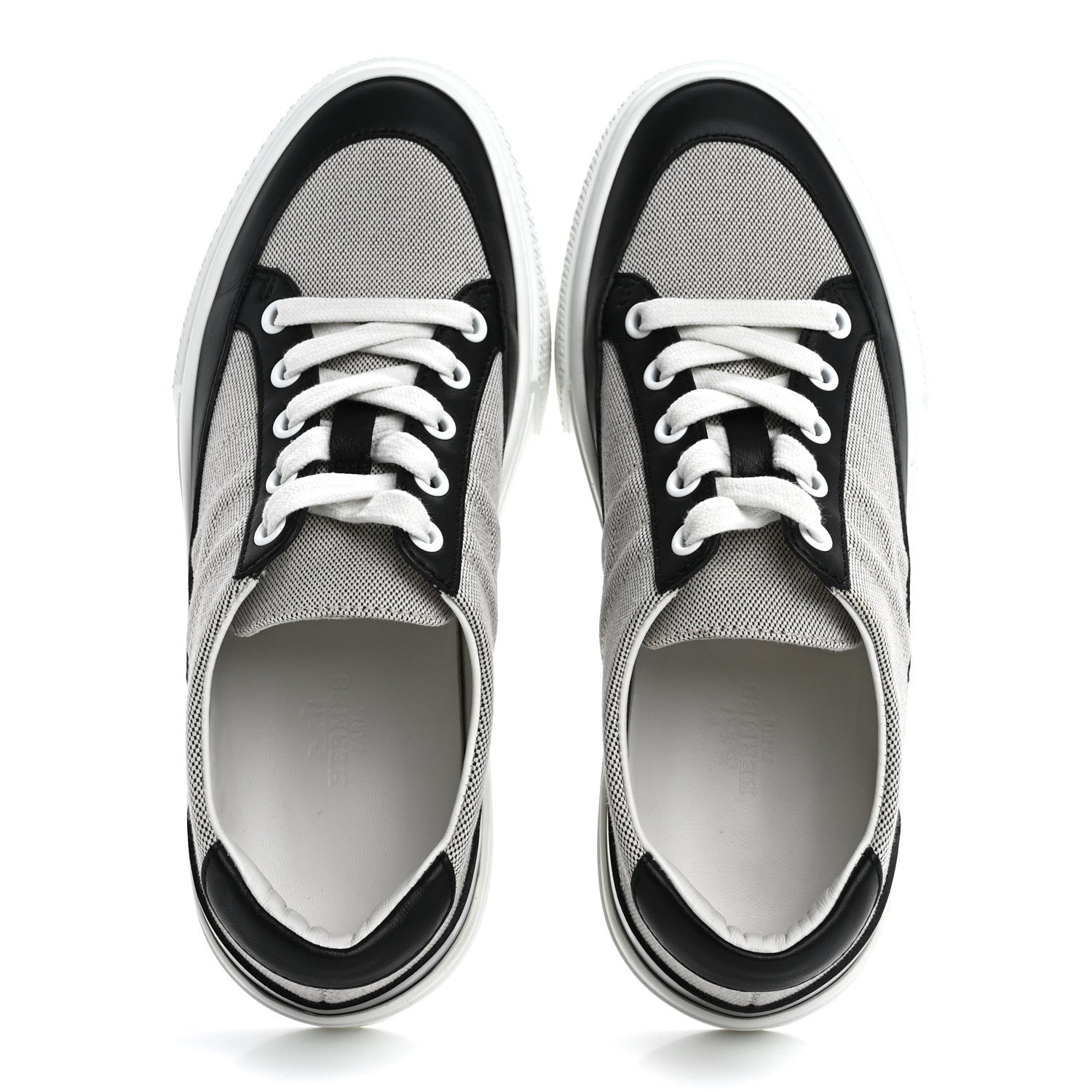 Hermes Canvas Calfskin Deep Sneakers 36 Prunoir Black 2 of 10