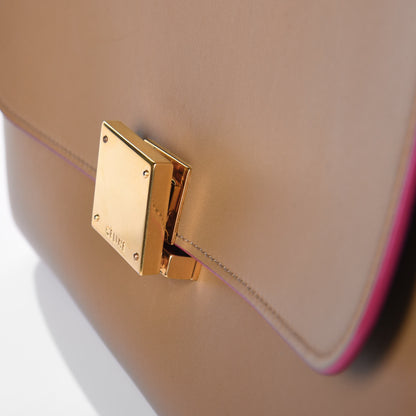 Celine Smooth Calfskin Small Bi-Color Trapeze Taupe Fuchsia 10 of 11