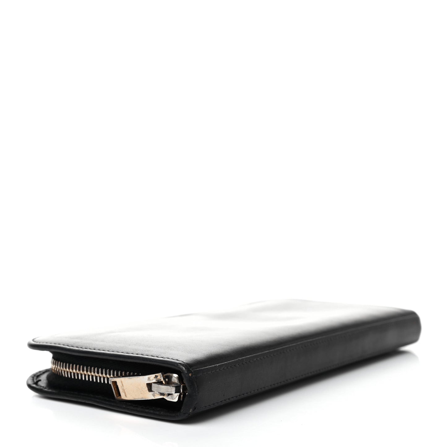 Calfskin Classic Zip Around Continental Wallet Black