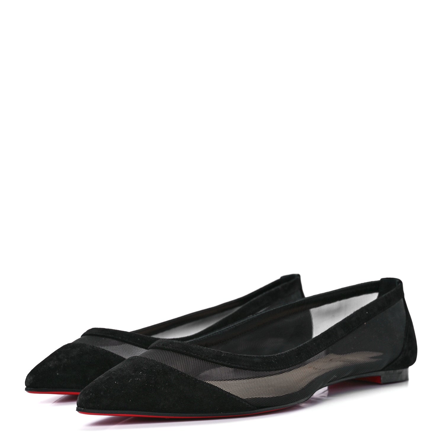 Christian Louboutin Veau Velours Rete Galativi Flats 38 Black 3 of 8