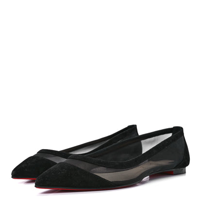 Christian Louboutin Veau Velours Rete Galativi Flats 38 Black 3 of 8