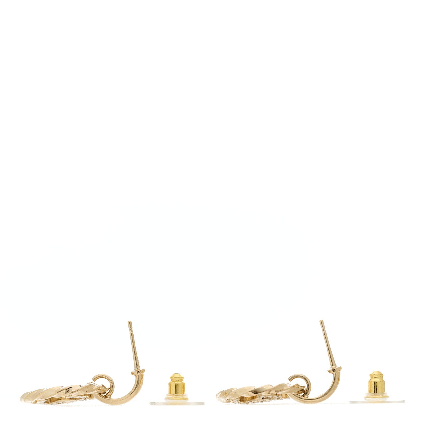Chanel Twist Crystal CC Drop Earrings Gold 3 of 5