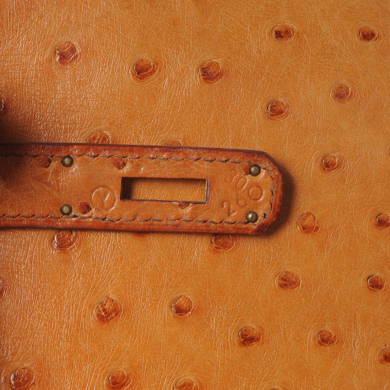 Hermes Ostrich Kelly Retourne 32 Gold 12 of 12